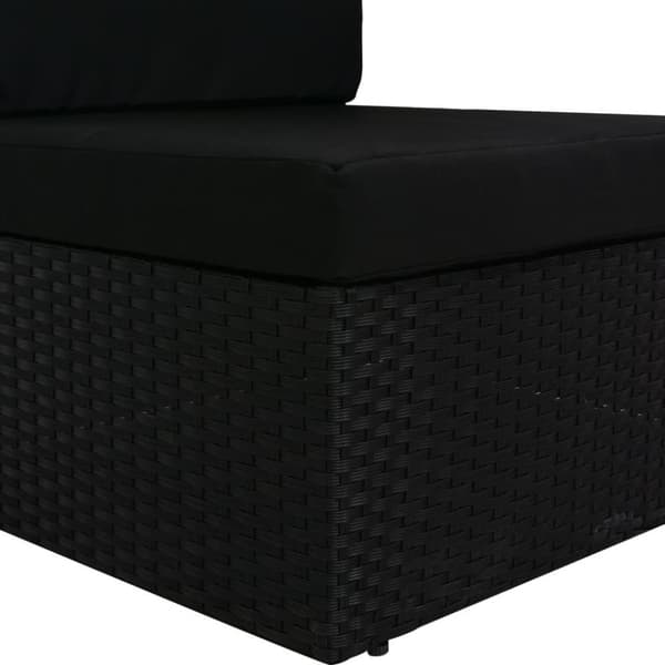 vidaXL midtersæde til sofa polyrattan sort