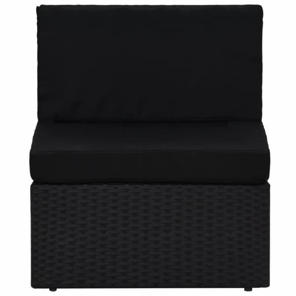 vidaXL midtersæde til sofa polyrattan sort
