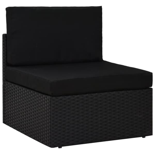 vidaXL midtersæde til sofa polyrattan sort