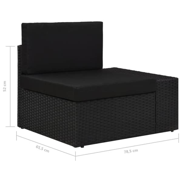 vidaXL hjørnedel til sofa med venstre armlæn polyrattan sort