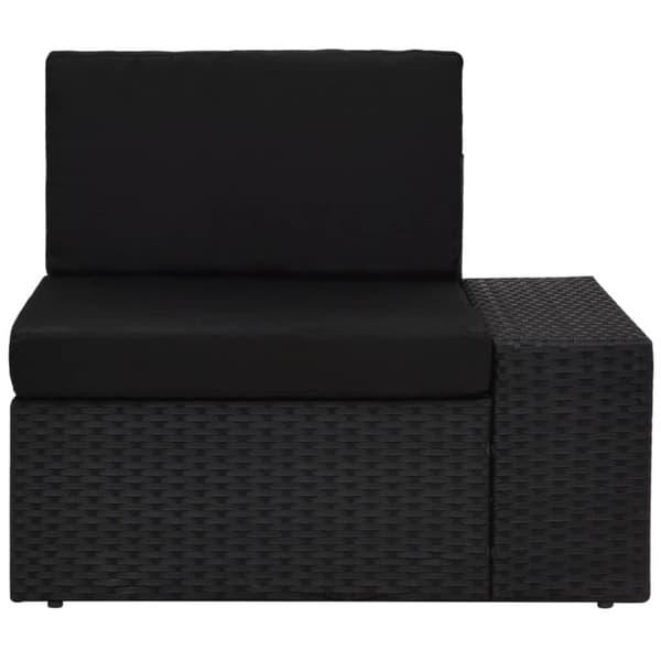 vidaXL hjørnedel til sofa med venstre armlæn polyrattan sort