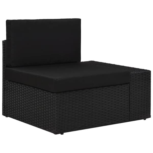 vidaXL hjørnedel til sofa med venstre armlæn polyrattan sort