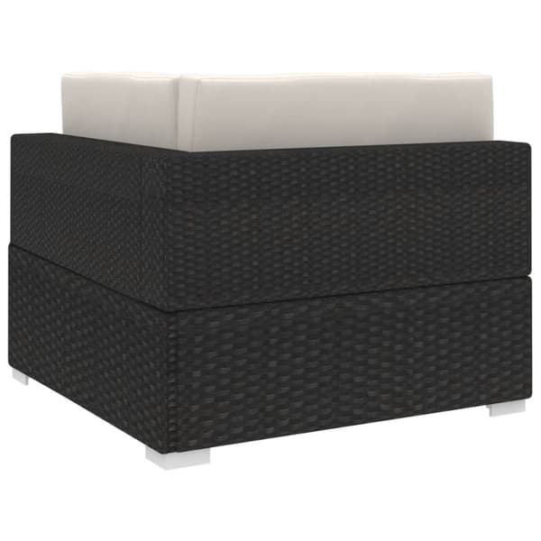 vidaXL hjørnesæde til sofa 1 stk. med hynder polyrattan sort