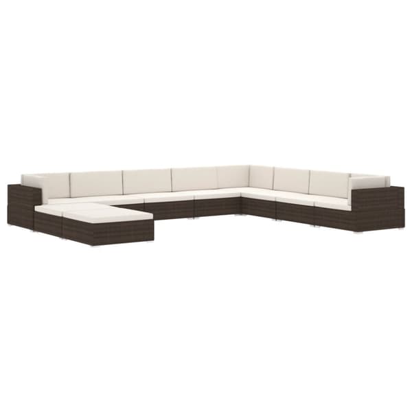 vidaXL hjørnesæde til sofa 1 stk. med hynder polyrattan sort