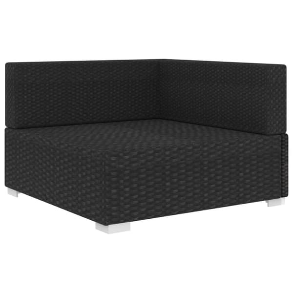 vidaXL hjørnesæde til sofa 1 stk. med hynder polyrattan sort