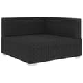 Miniatyrbillede 2 af 10: vidaXL hjørnesæde til sofa 1 stk. med hynder polyrattan sort