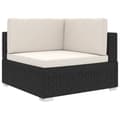 Miniatyrbillede 1 af 10: vidaXL hjørnesæde til sofa 1 stk. med hynder polyrattan sort