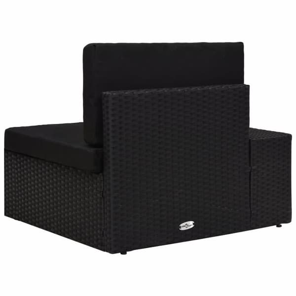 vidaXL hjørnedel til sofa med højre armlæn polyrattan sort