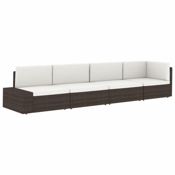 vidaXL hjørnedel til sofa med højre armlæn polyrattan sort