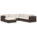 Miniatyrbillede 6 af 10: vidaXL fodskammel til sofa1 stk. med hynde polyrattan sort