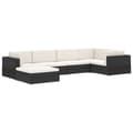 Miniatyrbillede 10 af 10: vidaXL fodskammel til sofa1 stk. med hynde polyrattan sort