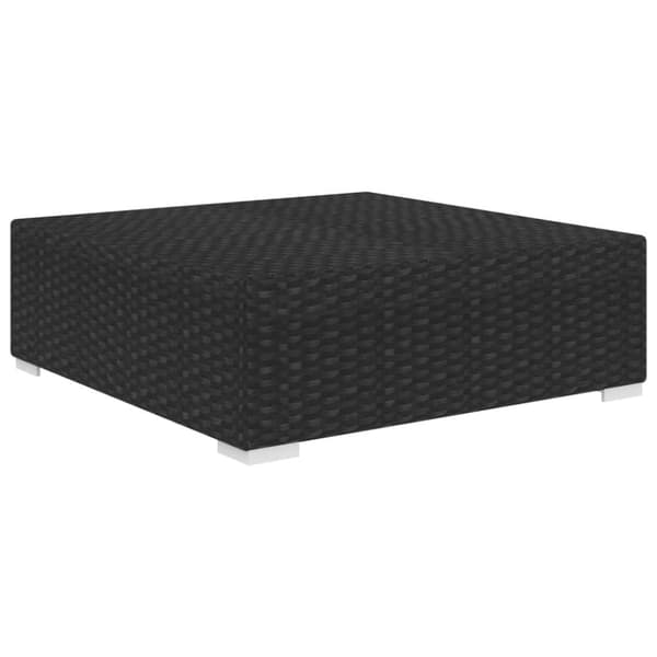 vidaXL fodskammel til sofa1 stk. med hynde polyrattan sort