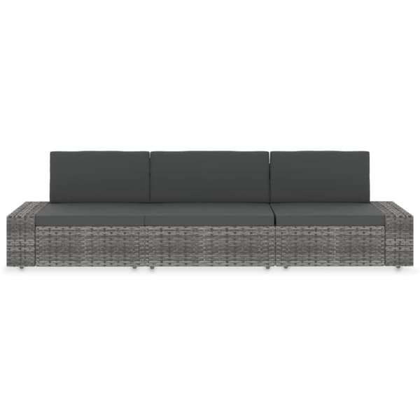 vidaXL Soffa 3-sits konstrotting grå
