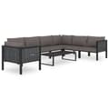 Miniatyrbillede 6 af 11: vidaXL hjørnedel til sofa med venstre armlæn polyrattan antracitgrå