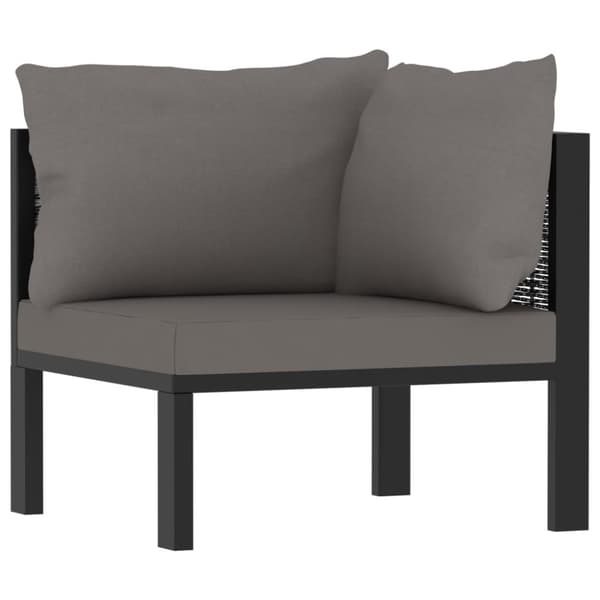 vidaXL hjørnedel til sofa med venstre armlæn polyrattan antracitgrå
