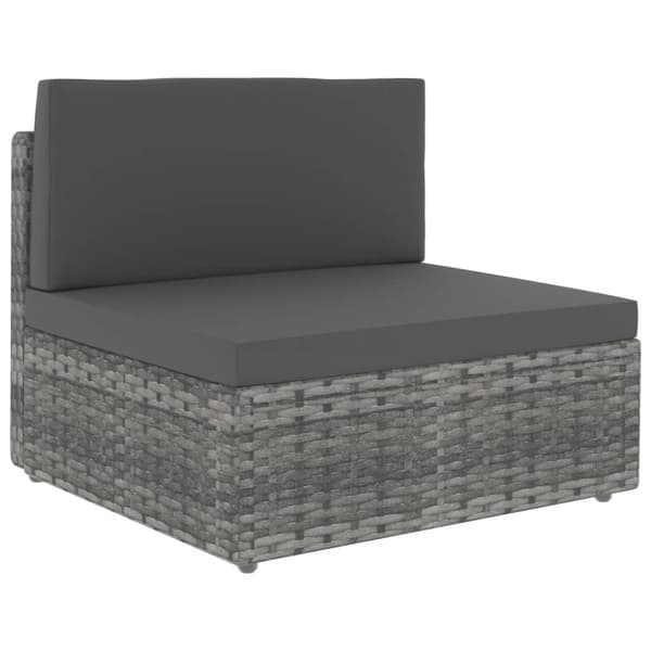 vidaXL 2-personers sofa modulær polyrattan grå
