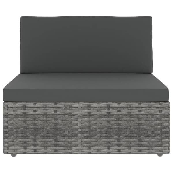vidaXL 2-personers sofa modulær polyrattan grå