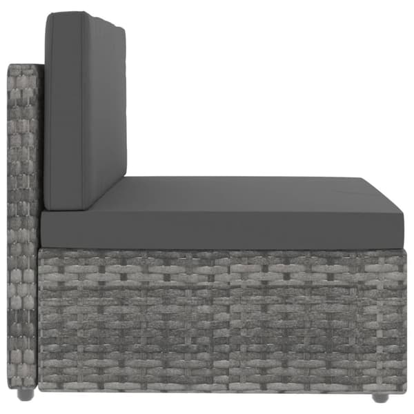 vidaXL 2-personers sofa modulær polyrattan grå