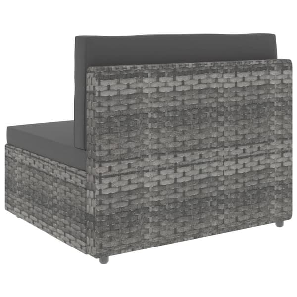 vidaXL 2-personers sofa modulær polyrattan grå