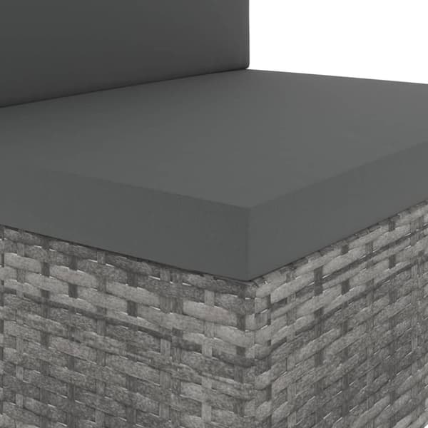 vidaXL 2-personers sofa modulær polyrattan grå