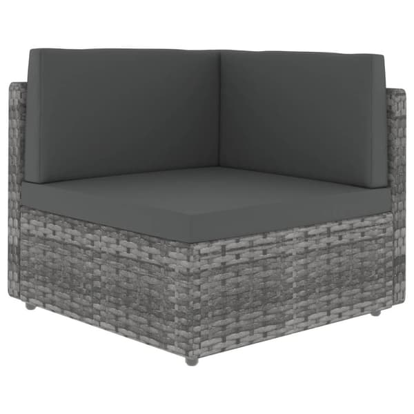 vidaXL 2-personers sofa modulær polyrattan grå