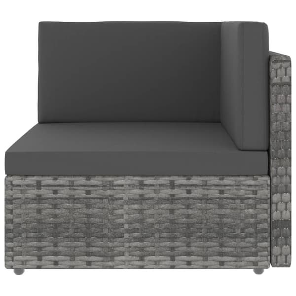 vidaXL 2-personers sofa modulær polyrattan grå