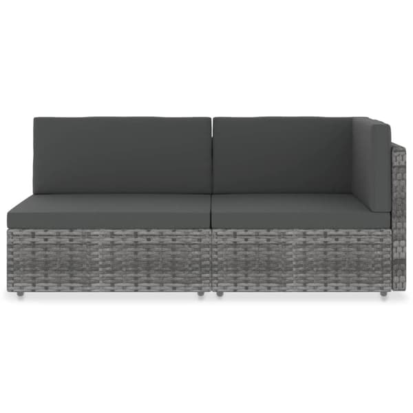 vidaXL 2-personers sofa modulær polyrattan grå