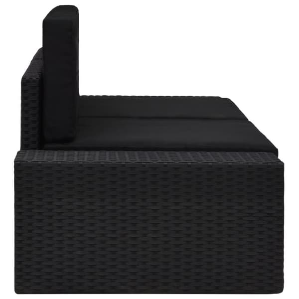 vidaXL 2-personers sofa modulær polyrattan sort