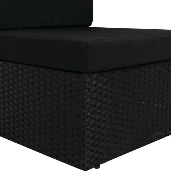 vidaXL 2-personers sofa modulær polyrattan sort
