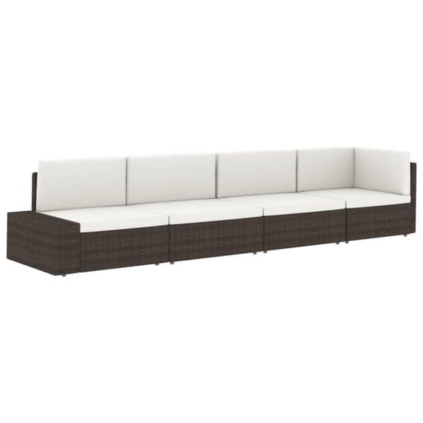 vidaXL 2-personers sofa modulær polyrattan sort