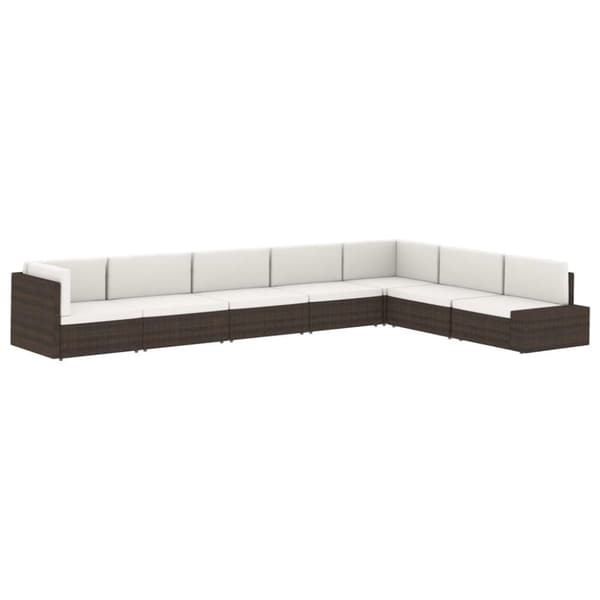 vidaXL 2-personers sofa modulær polyrattan sort