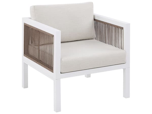 5-sits Trädgård Loungegrupp Vit och Brun Aluminium 5-sits med Kuddar Modern