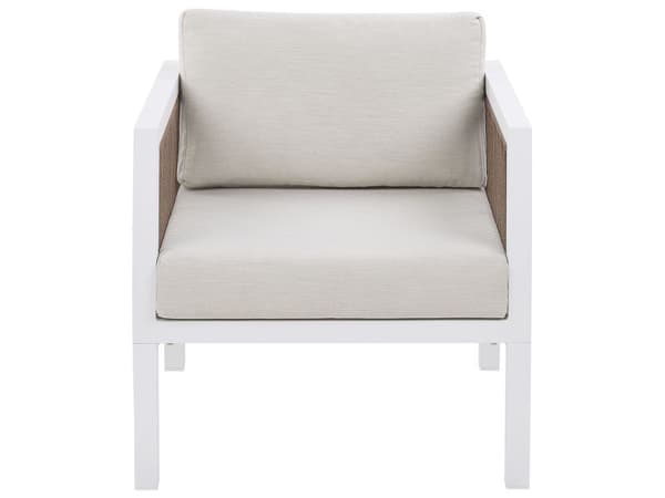 5-sits Trädgård Loungegrupp Vit och Brun Aluminium 5-sits med Kuddar Modern