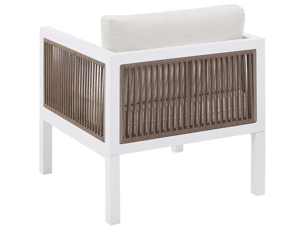 5-sits Trädgård Loungegrupp Vit och Brun Aluminium 5-sits med Kuddar Modern