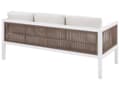 Miniatyrbild 9 av 11: 5-sits Trädgård Loungegrupp Vit och Brun Aluminium 5-sits med Kuddar Modern