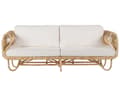 Miniatyrbild 5 av 11: Loungegrupp Beige Rotting Soffa Fåtöljer och Soffbord Boho Design