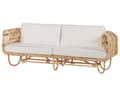 Miniatyrbild 6 av 11: Loungegrupp Beige Rotting Soffa Fåtöljer och Soffbord Boho Design