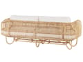Miniatyrbild 7 av 11: Loungegrupp Beige Rotting Soffa Fåtöljer och Soffbord Boho Design