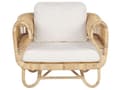 Miniatyrbild 8 av 11: Loungegrupp Beige Rotting Soffa och Fåtöljer med Bomullskuddar Boho Design