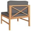 Miniatyrbillede 4 af 6: vidaXL midterdel til sofa med mørkegrå hynder massivt teaktræ
