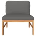 Miniatyrbillede 2 af 6: vidaXL midterdel til sofa med mørkegrå hynder massivt teaktræ