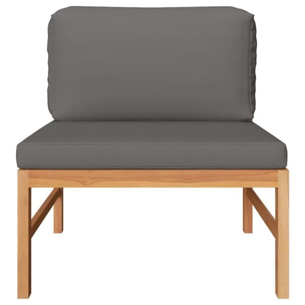 vidaXL Hagesofagruppe med mørkegrå puter 2 deler teak