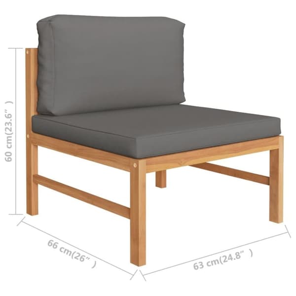 vidaXL Hagesofagruppe med mørkegrå puter 2 deler teak