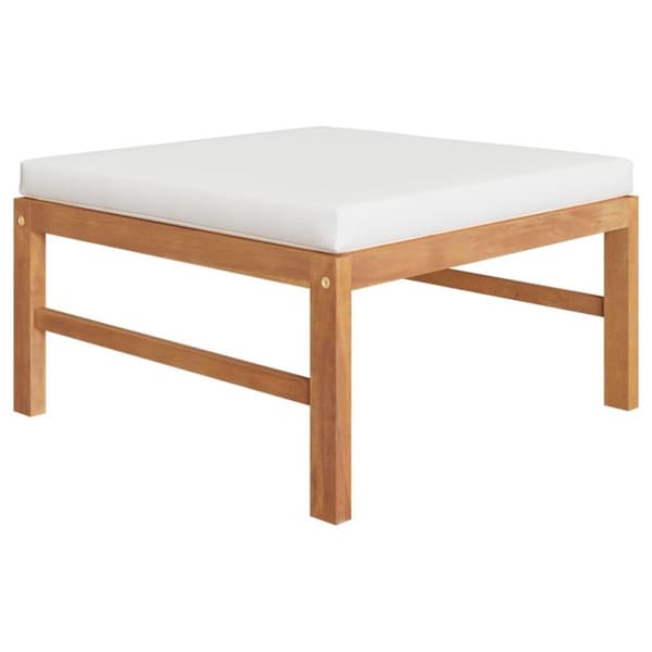 vidaXL Hagesofagruppe med kremhvite puter 3 deler teak