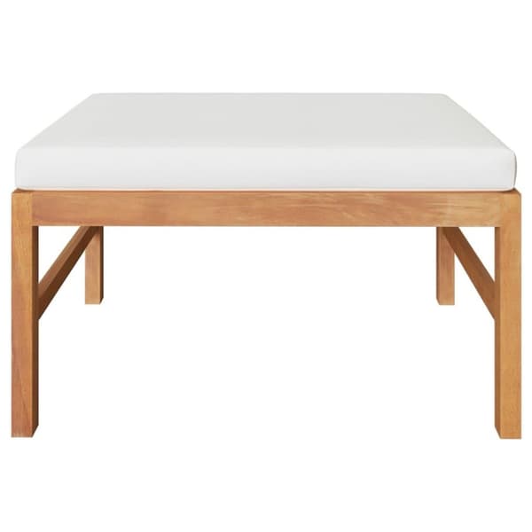 vidaXL Hagesofagruppe med kremhvite puter 3 deler teak