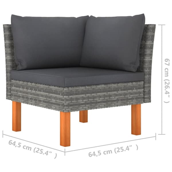 vidaXL Hagesofagruppe 3 deler polyrotting og heltre eukalyptus