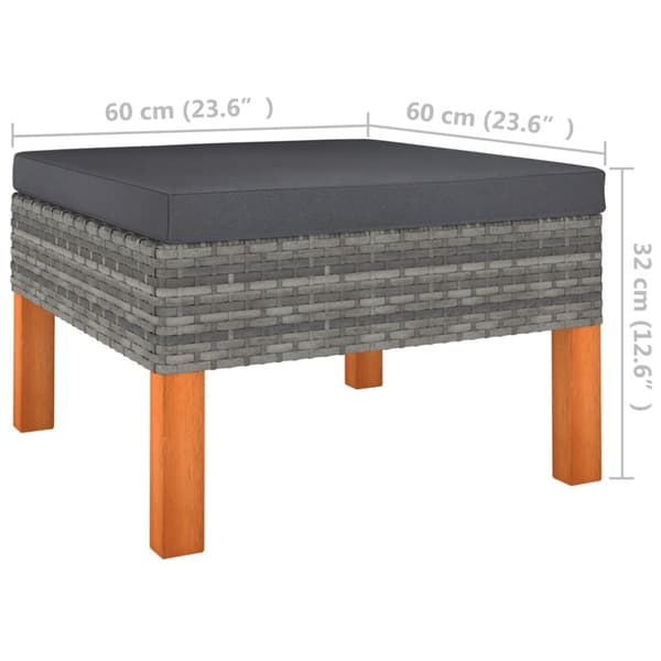 vidaXL Hagesofagruppe 3 deler polyrotting og heltre eukalyptus