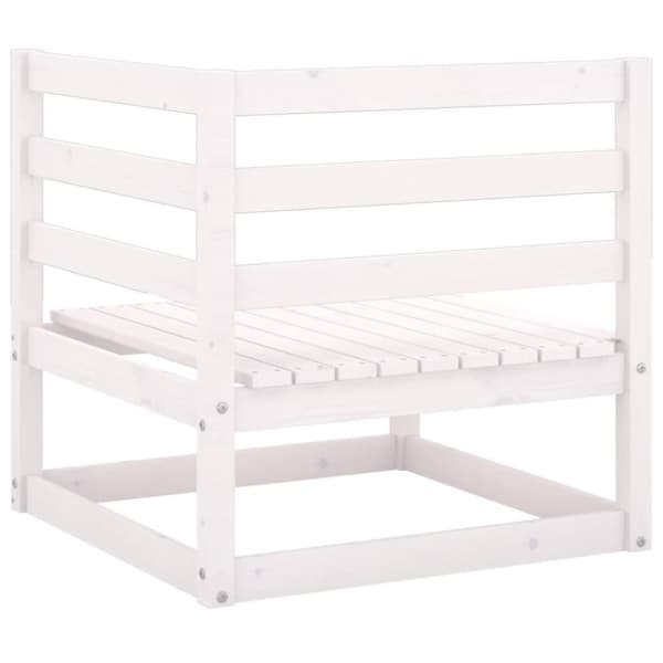 vidaXL 2-seters hagesofa med puter hvit heltre furu