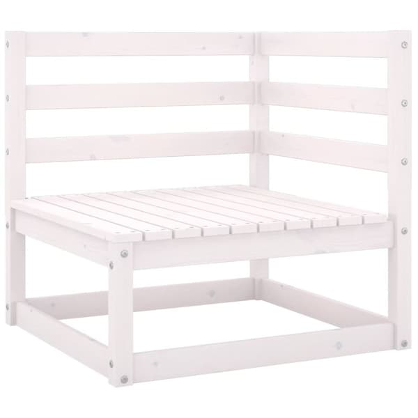vidaXL 2-seters hagesofa med puter hvit heltre furu