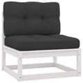 Miniatyrbillede 1 af 11: vidaXL midterdel til havesofa m. antracitgrå hynder fyrretræ hvid